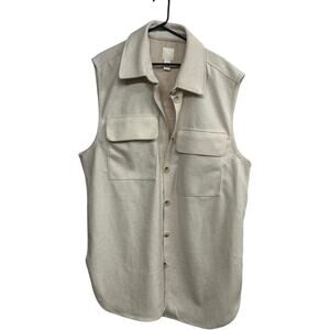Minimalist utility vest H&M beige quiet luxury elevated basics XL